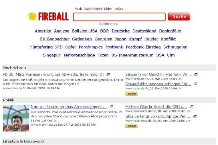 Bild: Über 3'600 Quellen und 8 Millionen Meldungen sind im FIREBALL - Nachrichtenportal bereits zu finden.