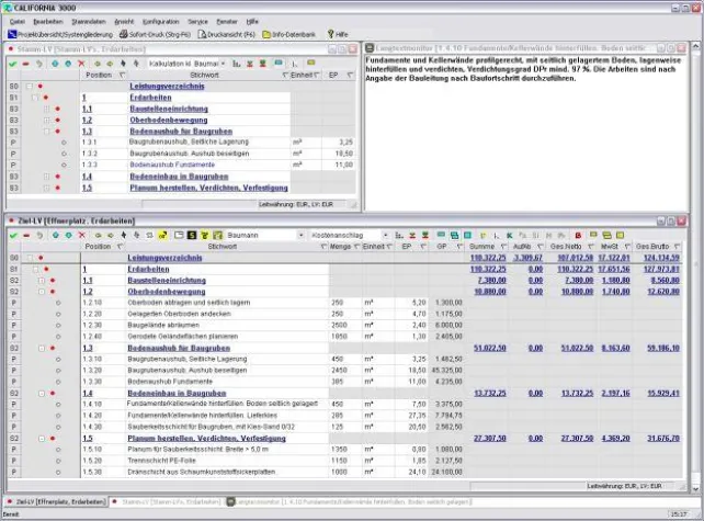 Version 10 des Baumanagementsystems CALIFORNIA 3000 Bild: Version 10 des Baumanagementsystems CALIFORNIA 3000
