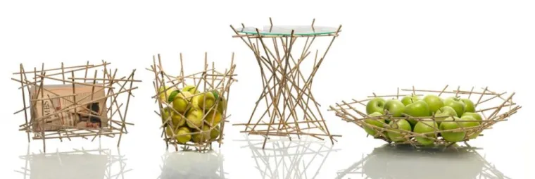 Bild: Alessi Blow Up Bamboo Serie - Früchtekörbe aus Bambus