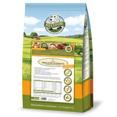 Bild: Naturnahes Futter von Bellfor für aktive Hunde