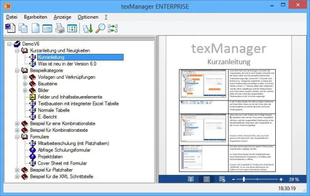 Bild: texManager Textbausteinverwaltung mit Dokumentengenerator Version 6.0