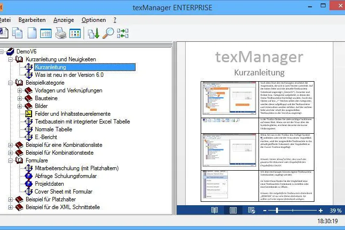 texManager Textbausteinverwaltung mit Dokumentengenerator Version 6.0 Bild: texManager Textbausteinverwaltung mit Dokumentengenerator Version 6.0