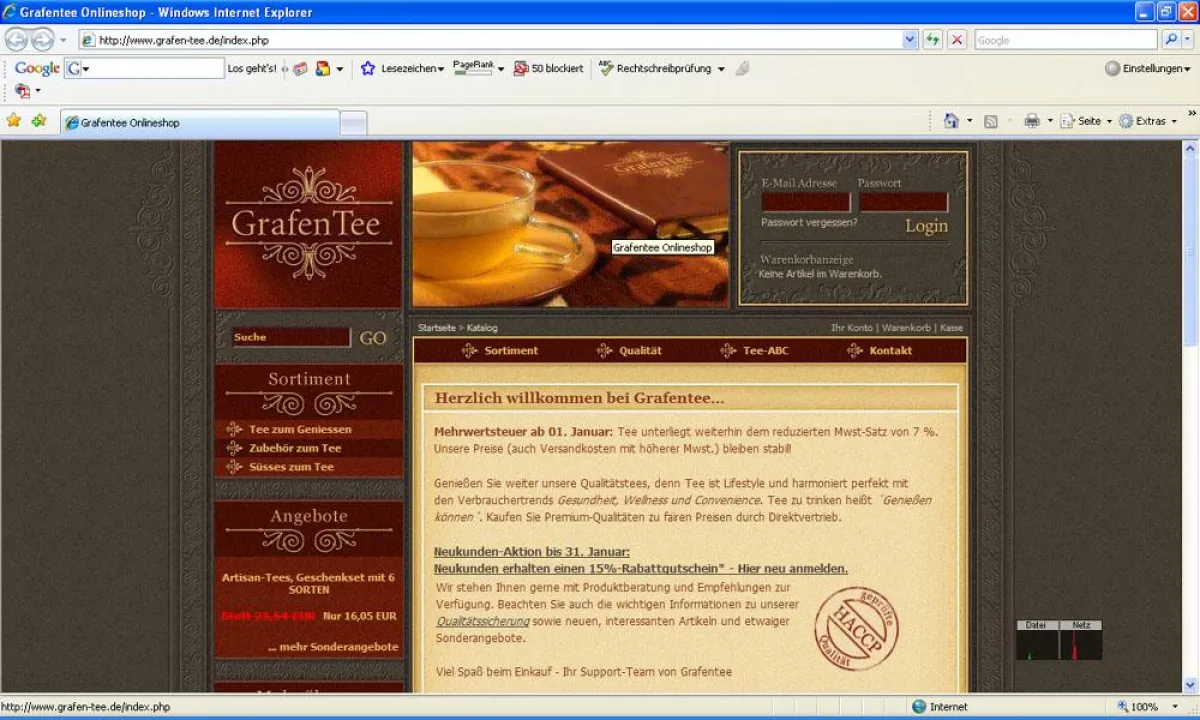 Screenshot www.grafen-tee.de