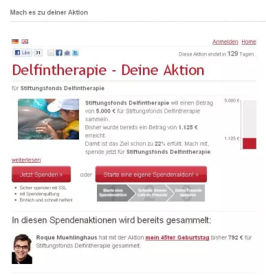 Bild: Social Fundraising mit Altruja - eine Erfolgsgeschichte der Stiftungsfonds Delfintherapie