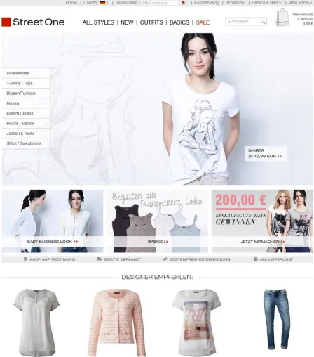 Street One Onlineshop erhält Webby Award Ehrung Bild: Street One Onlineshop erhält Webby Award Ehrung