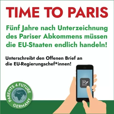 Bild: Parents for Future Germany fordert EU-Regierungschef*innen auf, das Klimagesetz des EU-Parlaments umzusetzen