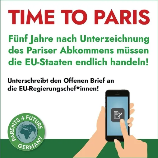 Bild: Parents for Future Germany fordert EU-Regierungschef*innen auf, das Klimagesetz des EU-Parlaments umzusetzen