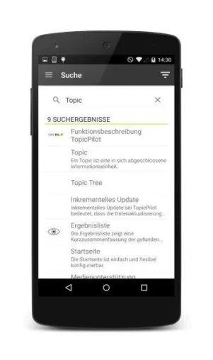 Bild: DOCUFY ermöglicht mit TopicPilot mobilen Zugriff auf Technische Dokumentation und themenbezogene Facettensuche