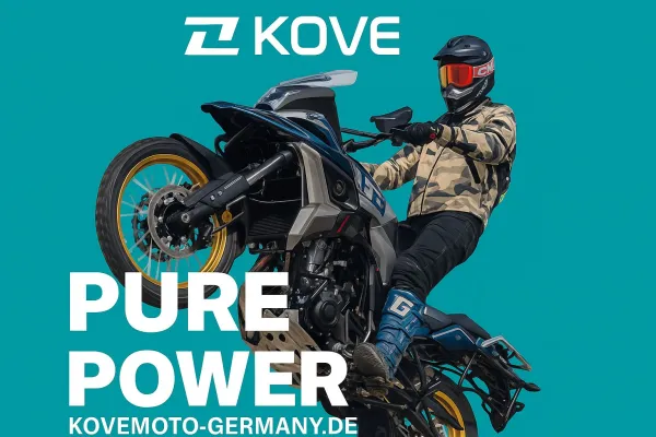Bild: Kove Moto stellt auf der CIMAMotor 2025 in Chongqing zwei Weltneuheiten vor
