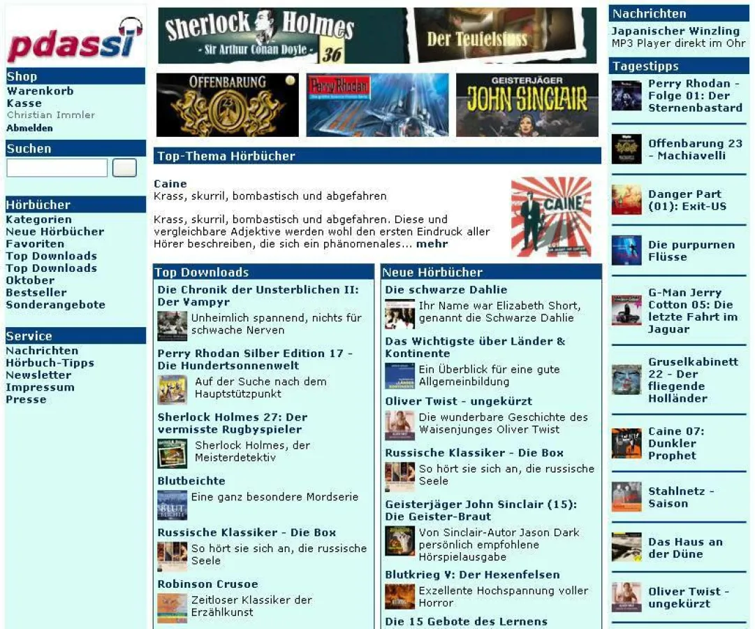 Pdassi Audio - Hörbücher im MP3-Format