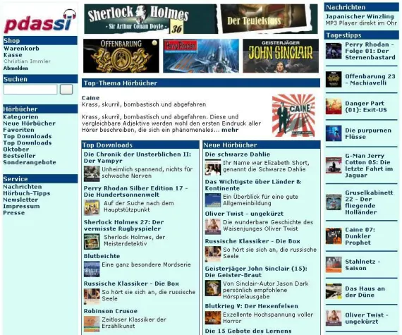 Pdassi Audio - Hörbücher im MP3-Format Bild: Pdassi Audio - Hörbücher im MP3-Format