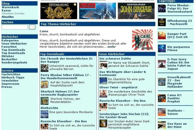 Pdassi Audio - Hörbücher im MP3-Format Bild: Pdassi Audio - Hörbücher im MP3-Format