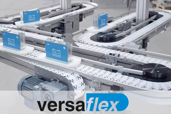 Neues Scharnierband-Fördersystem Versaflex – die flexible Lösung aus dem Baukasten Bild: Neues Scharnierband-Fördersystem Versaflex – die flexible Lösung aus dem Baukasten