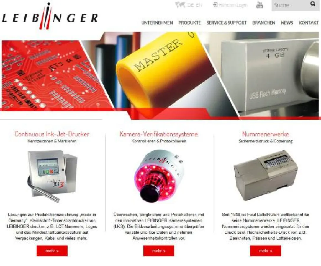 Die neue LEIBINGER Website im modernen Design und mit noch mehr Produktinformationen.
