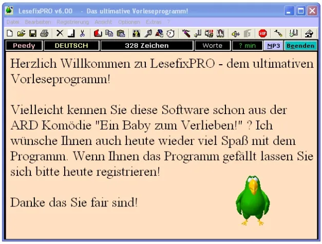 Bild: Lesefix Pro 6.0 bringt dem Computer das Sprechen bei
