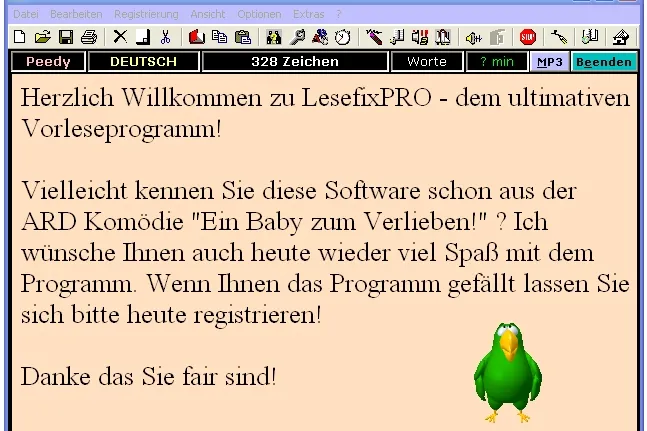 Bild: Lesefix Pro 6.0 bringt dem Computer das Sprechen bei