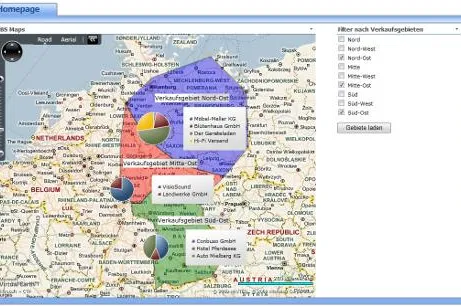 Bild: Geografische Auswertungen von Unternehmensdaten mit SharePoint