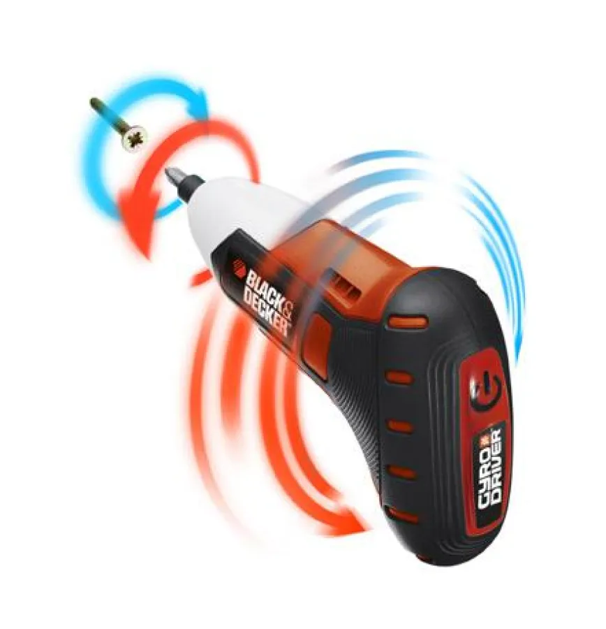 Der Gyro Driver von Black & Decker variiert Drehgeschwindigkeit und -richtung je nach Handbewegung.
