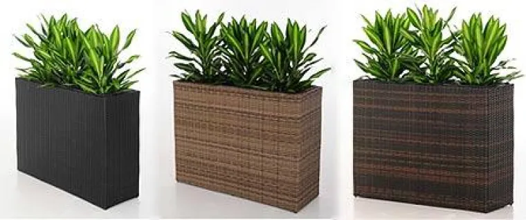 Bild: Pflanzkübel aus Polyrattan in neuen Farben