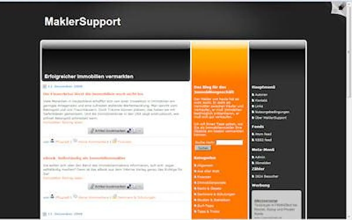aktueller Screenshot der Webseite