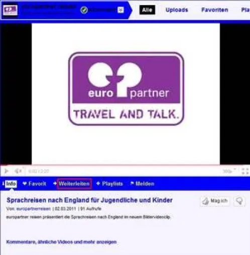 Sprachreiseveranstalter europartner reisen sponsert Sprachreise nach England und Frankreich für Videoblogger Bild: Sprachreiseveranstalter europartner reisen sponsert Sprachreise nach England und Frankreich für Videoblogger