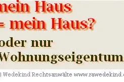 Bild: Mein Haus = mein Eigentum? ... oder nur Wohnungseigentum?