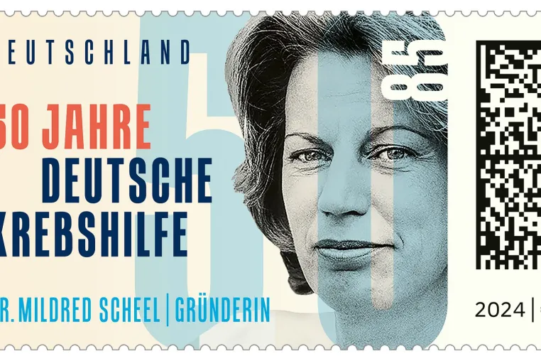 Sonderbriefmarke ‘50 Jahre Deutsche Krebshilfe’ Bild: Sonderbriefmarke ‘50 Jahre Deutsche Krebshilfe’