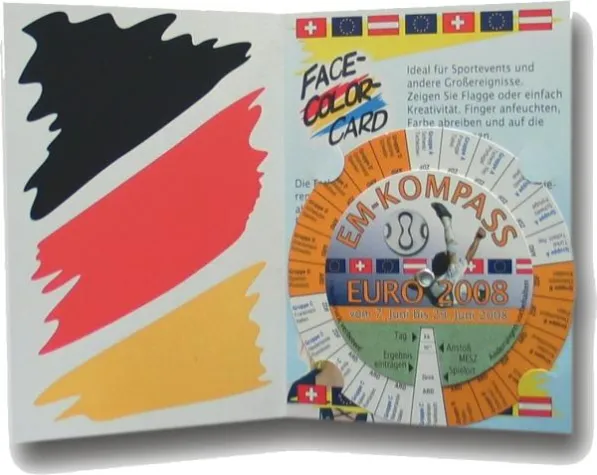 Bild: Face-Color-Fan-Card mit EM-Kompass 2008