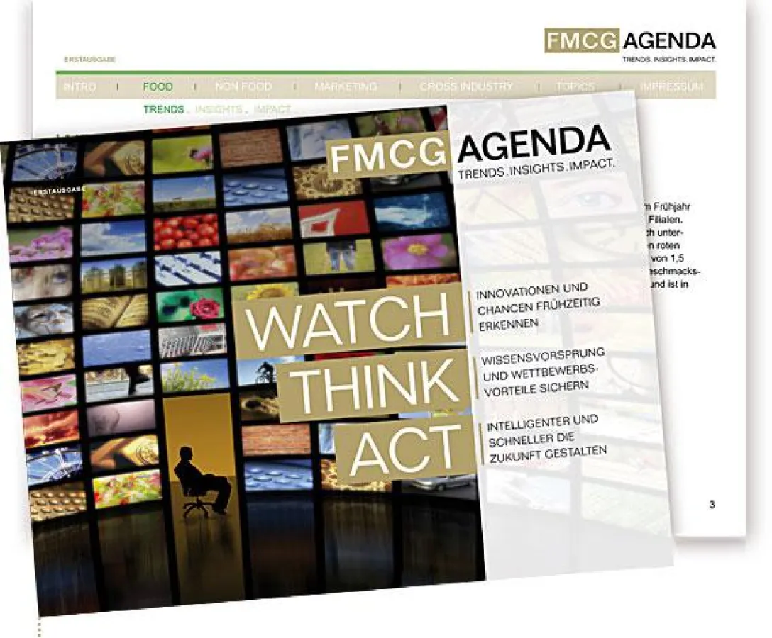 Titelseite des neuen Innovationsreportes FMCG AGENDA, www.fmcg-agenda.com