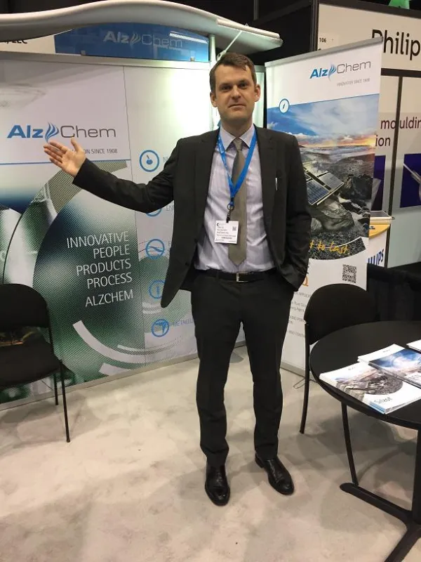Technical Sales Manager Maciej Kuczynski freute sich auf der Ceramics Expo über das Interesse an Al