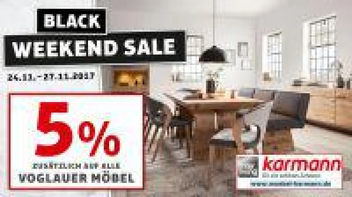 Black Weekend Sale bei Möbel Karmann