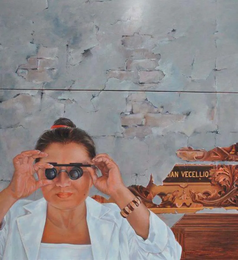 SOOKI - Im Hause Anton von Werner, 110 x 100 cm, Öl/Lwd © SOOKI