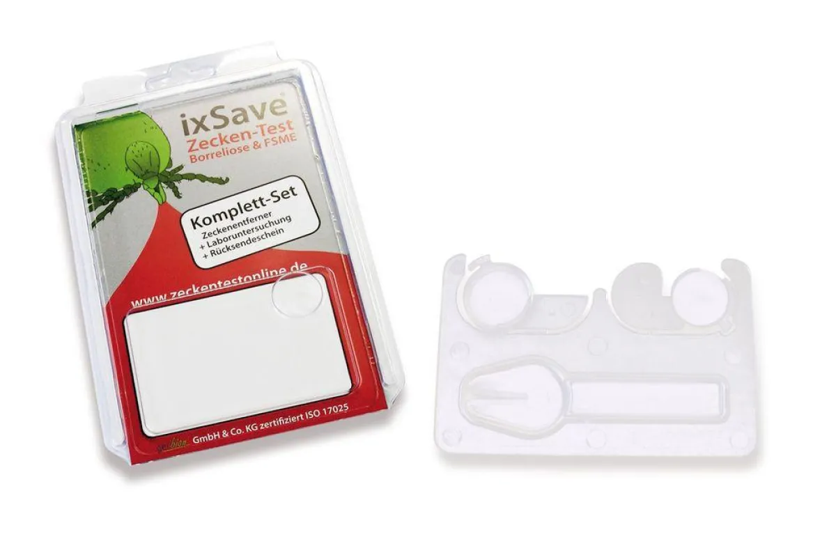 Zecken-Set ixSave - inklusive Test auf Infektionsrisiko (Bild: Valley for Life)