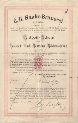 Bild: Gründeranteil der Haake-Beck Brauerei wird versteigert