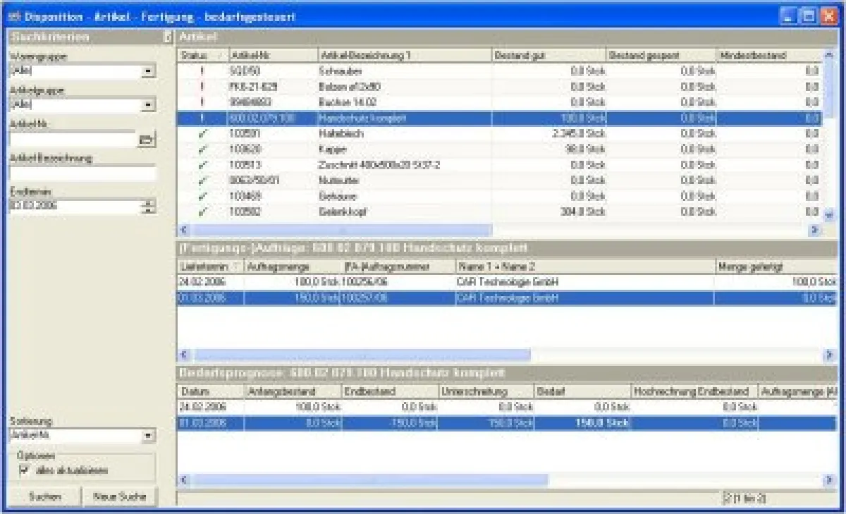 Version 2.21 von EVOcompetition mit optimierter Beschaffungs- und Fertigungsdisposition