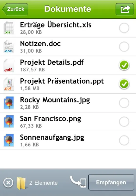 TeamViewer Filetransfer / iPhone