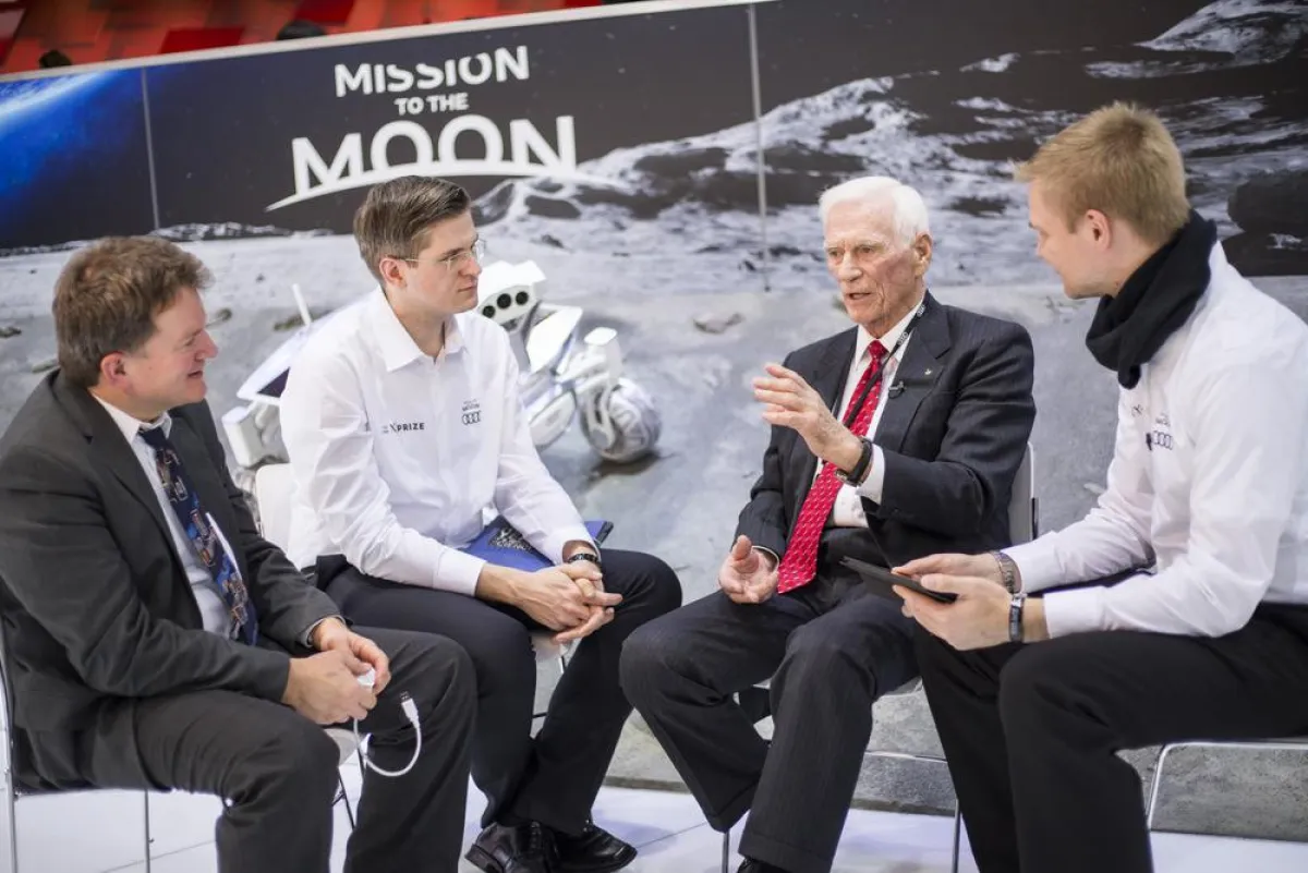 Rolf Erdmann, Robert Böhme, Eugene Cernan, Karsten Becker. © Audi USA