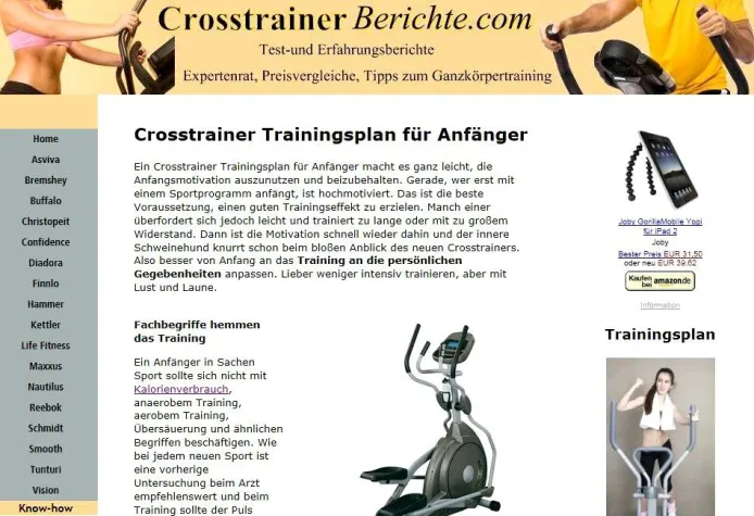 Bild: Skigymnastik mit dem Crosstrainer