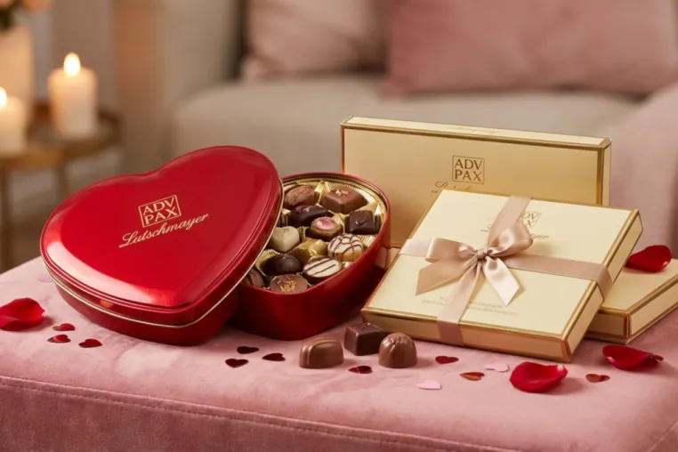 Bild: Valentinstag: Metalldosen als hochwertige Verpackung für Pralinen und Geschenke