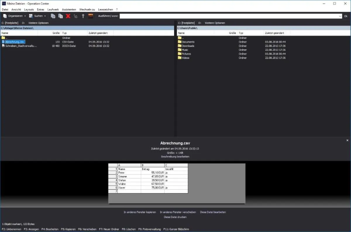 Dateimanager Windows 10, 8.X, 7 (SP1) und Vista (SP2)-kompatibel: Operation Center 2017 Premium