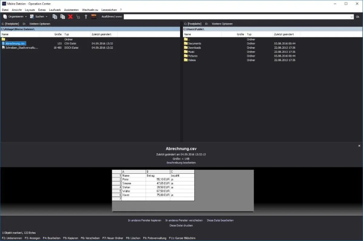 Dateimanager Windows 10, 8.X, 7 (SP1) und Vista (SP2)-kompatibel: Operation Center 2017 Premium