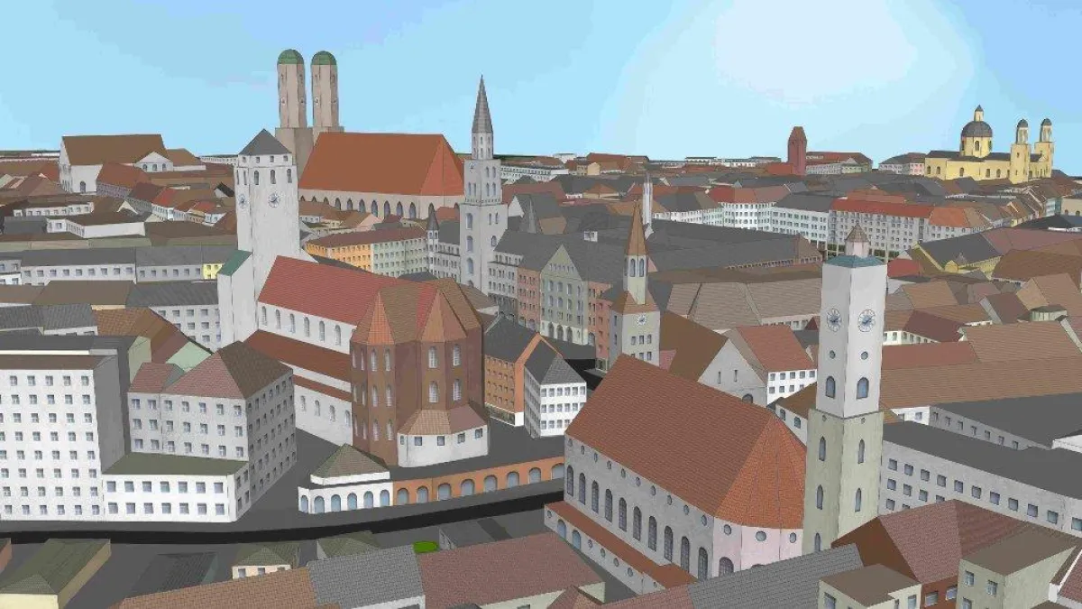 3D Stadtmodell München, erzeugt mit tridicon 3D