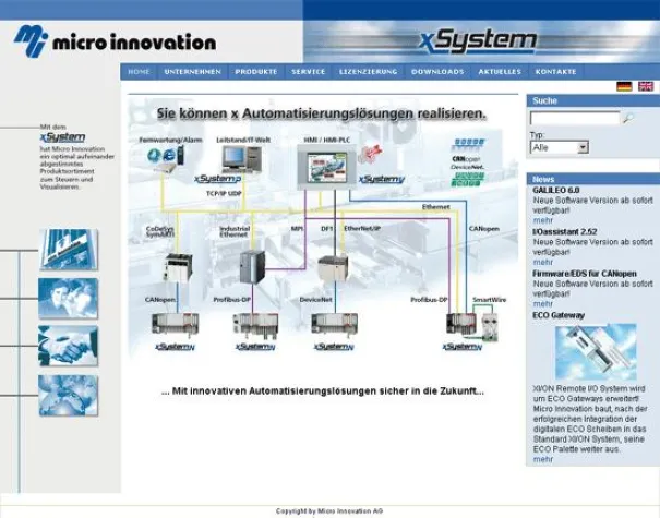 Micro Innovation verbessert mit contentXXL CMS seinen Internetaufritt Bild: Micro Innovation verbessert mit contentXXL CMS seinen Internetaufritt