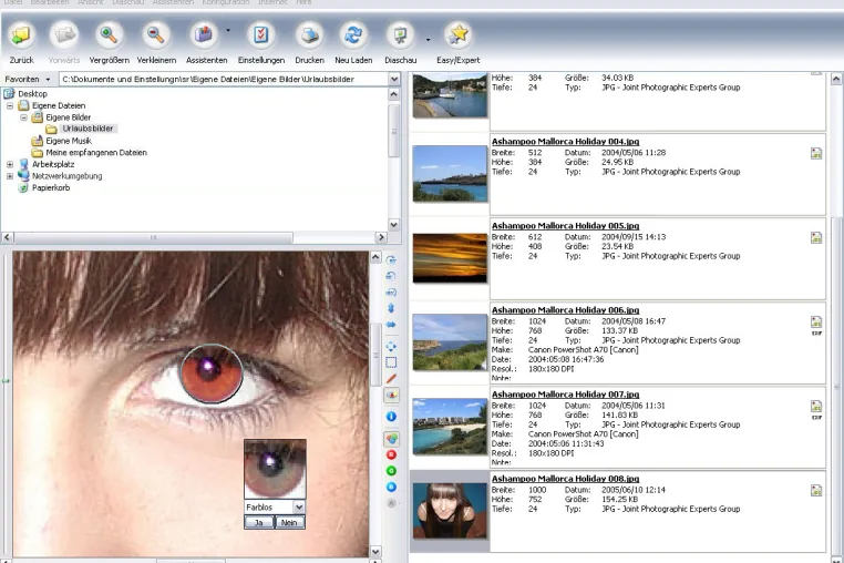Bild: Ashampoo Photo Commander 3: Rote Augen entfernen