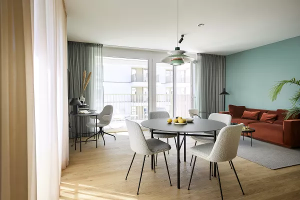 Bild: Außen Kante, innen Wohlfühlen:  Konzeptwohnung im Münchner Quartier kupa eröffnet 