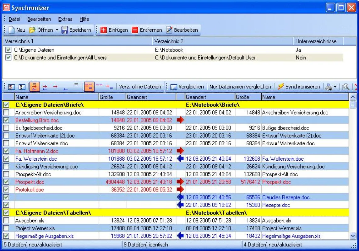 Synchronizer 6.00 - Dateien komfortabel synchronisieren und sichern