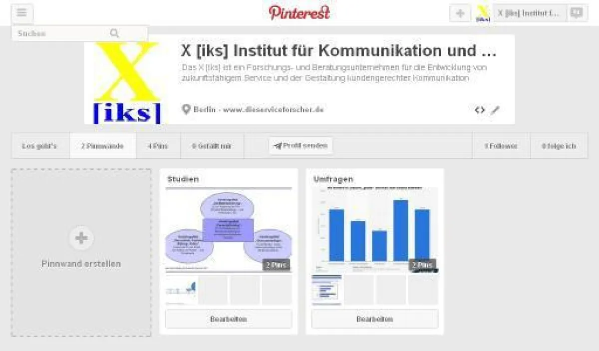 X [iks] Profil auf Pinterest