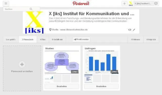 Bild: Service in Bildern – Das X [iks] jetzt auch auf Pinterest