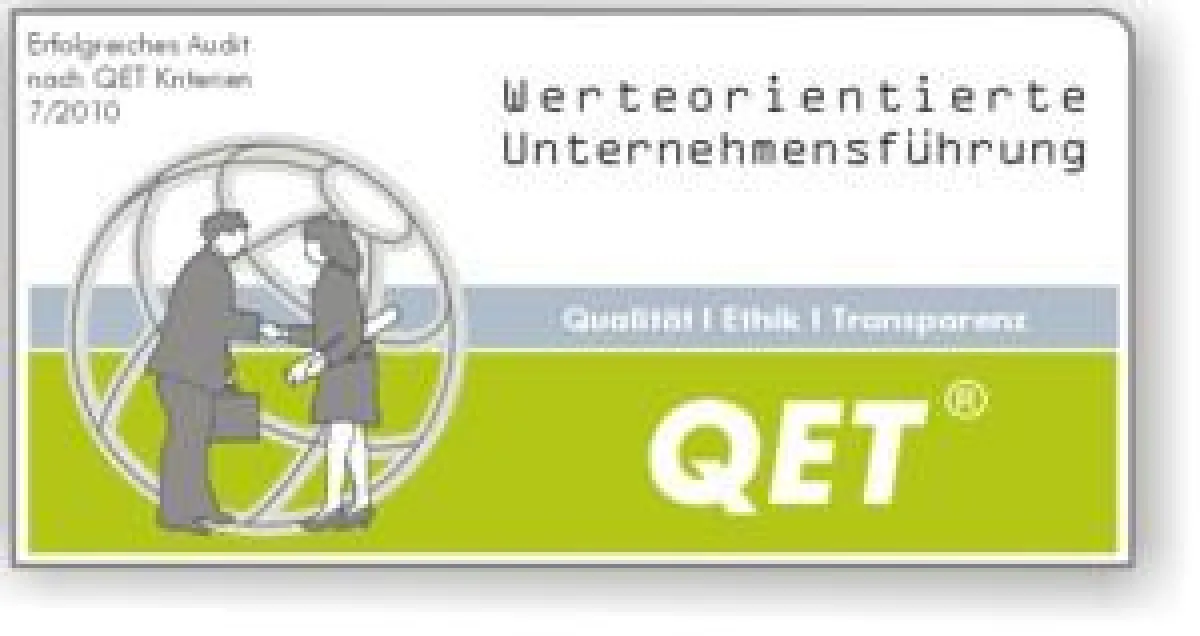 QET Gütesiegel `Werteorientierte Unternehmensführung`