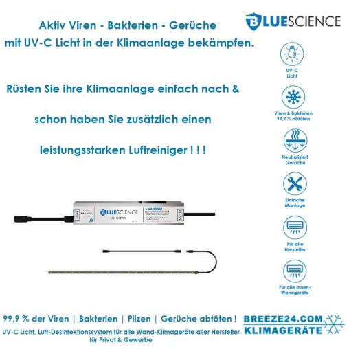 Aktiv Viren - Bakterien - Gerüche mit UV-C Licht in der Klimaanlage bekämpfen Bild: Aktiv Viren - Bakterien - Gerüche mit UV-C Licht in der Klimaanlage bekämpfen